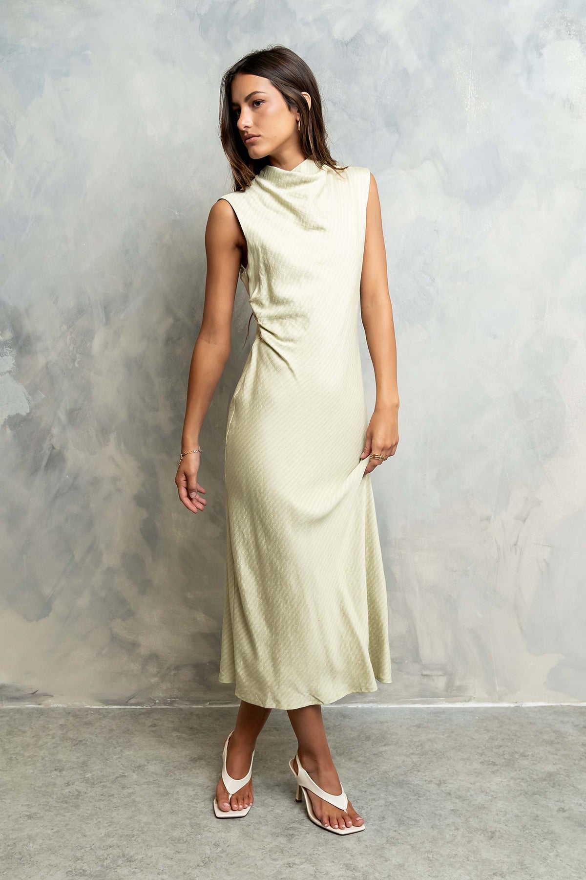 Shay Midi Dress in Green - FINAL SALE